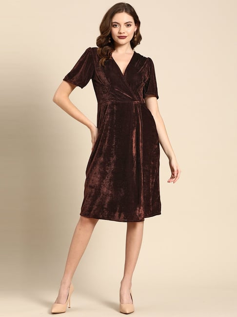 DODO & MOA Brown A-Line Dress-picture-28