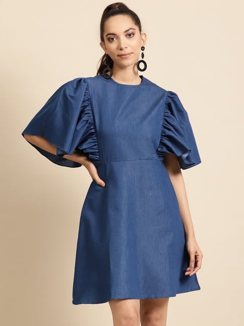 DODO & MOA Blue A-Line Dress-picture-30