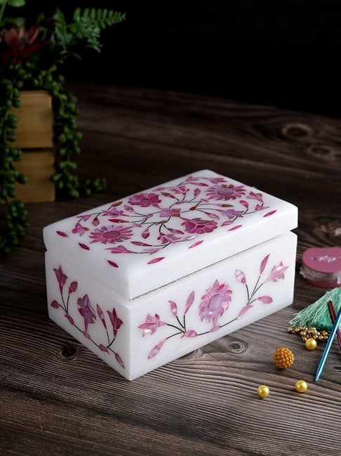 Buy Aapno Rajasthan Pink  White Marble Multiusage Box at Best Price Tata  CLiQ