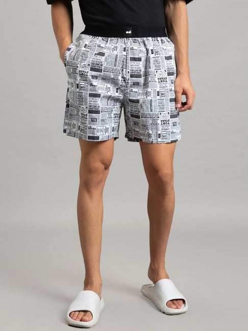 Bewakoof White Printed Boxer Shorts