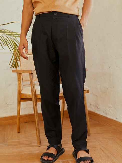 Buy LOV by Westside Black Pleated Pants for Online @ Tata CLiQ