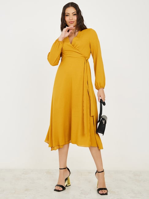 Buy Styli Mustard A-Line Dress for Women Online Tata CLiQ