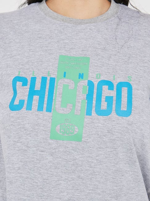 Chicago Printed Longline Round Neck T-shirt