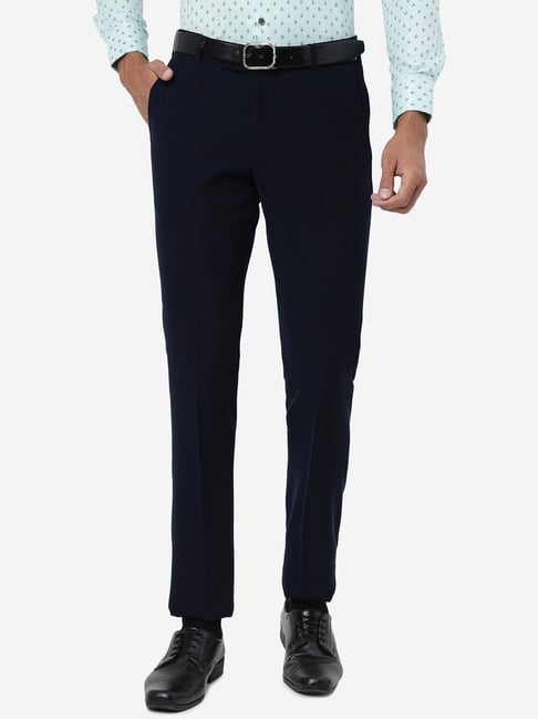 Jb Studio Navy Blue Slim Fit Trousers-picture-16