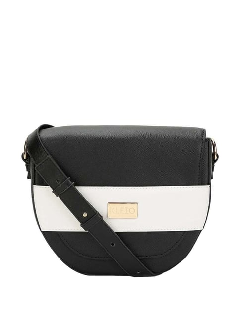 Buy Single Handle Women Boxy Handbag (Black & Tan) at Amazon.in