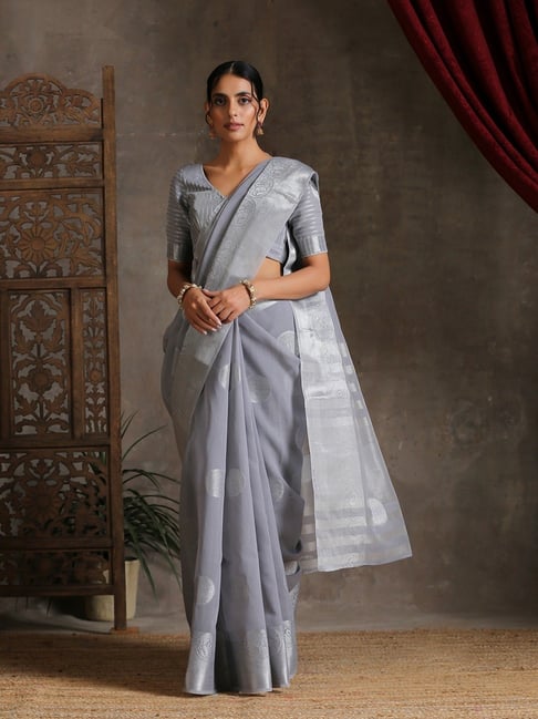 Admyrin Grey Soft Cotton Printed Designer Party Wear Saree With Blouse  Piece at Rs 1499.00 | Surat| ID: 2849477563162