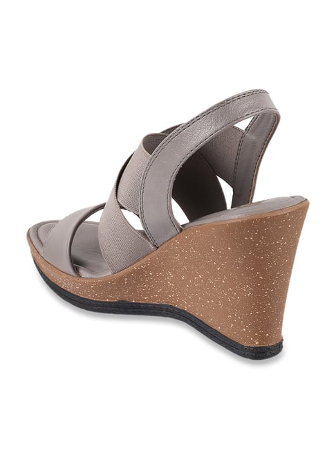 Buy Catwalk Court Solid Heeled Sandals Grey online