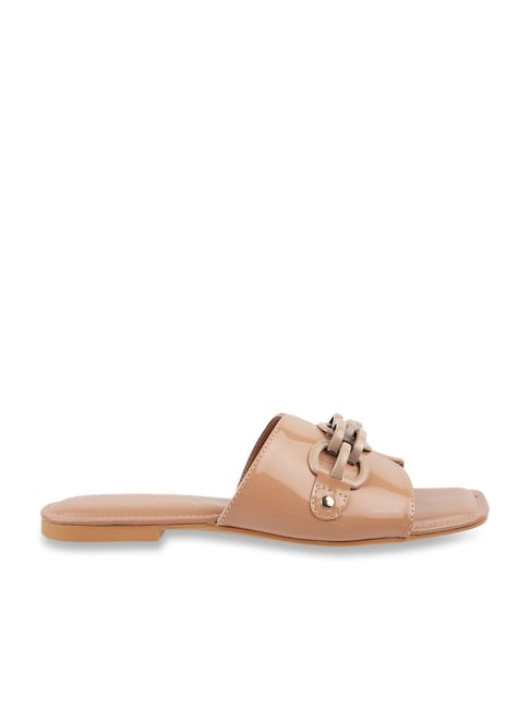 Nude discount leather slides