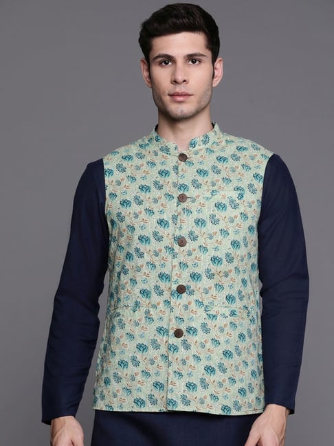 Pista Green Nehru Jacket Set – Karan Moin