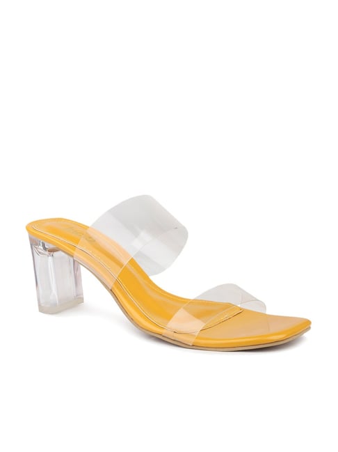 Mustard discount block heels