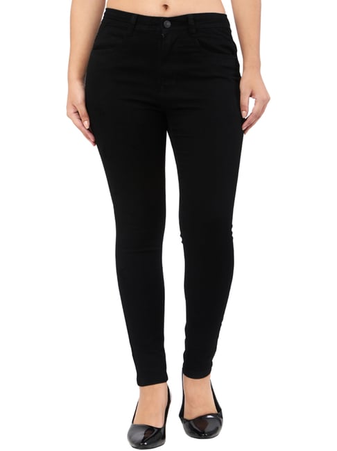 Miss Chase Women Black Skinny Fit High-Rise Clean Look Jeans