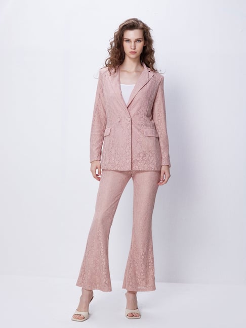 Cover Story Pink Lace Blazer