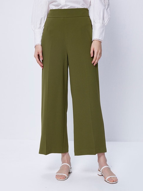Buy COVER STORY Pink Solid Slim Fit Cotton Poly Spandex Womens Formal  Trousers | Shoppers Stop