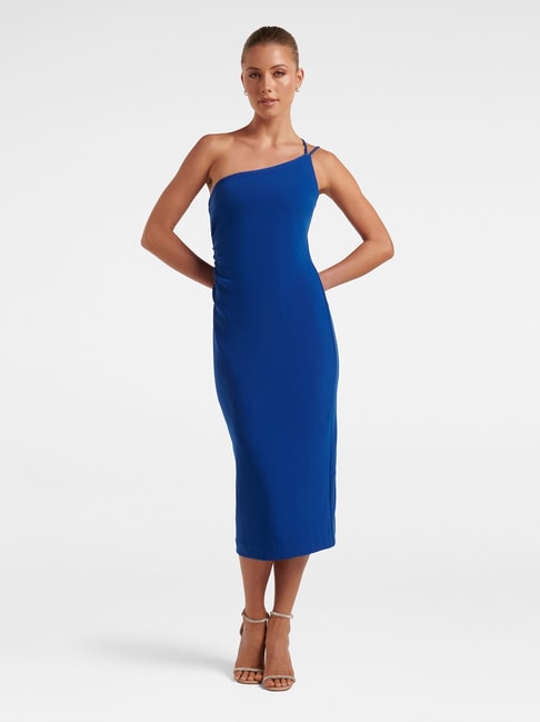 Romi Royal Blue One Shoulder Twist Design Maxi Dress – Club L London - USA