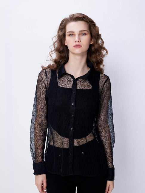 Cover Story Black Lace Shirt