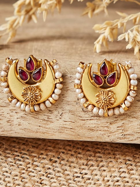 Buy Gold Plated Silver Dangler Earrings for Women Online at Fabindia |  20021134