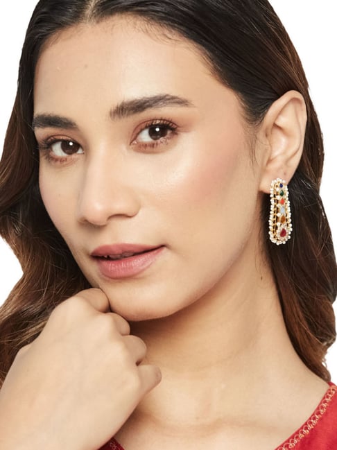 Buy Silver Gold Plated Dangler Earrings for Women Online at Fabindia |  20135192