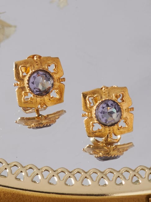 Buy Fabindia Sterling Silver Gold-Plated Stud Earrings Online