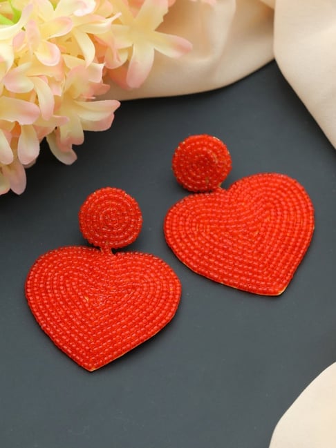 Heart Handmade Beaded Earrings  Risham Jewelry