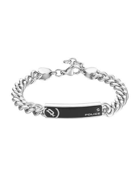 Police Universal Li Silver & Black Flexible Fit Bracelet for Men-picture-36