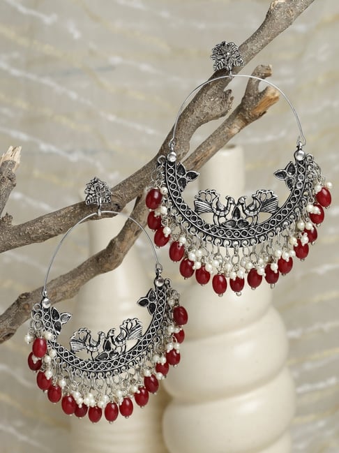 The Silver Chand Bali Earrings(Oxidised)-Buy Temple Jewellery Online — KO  Jewellery