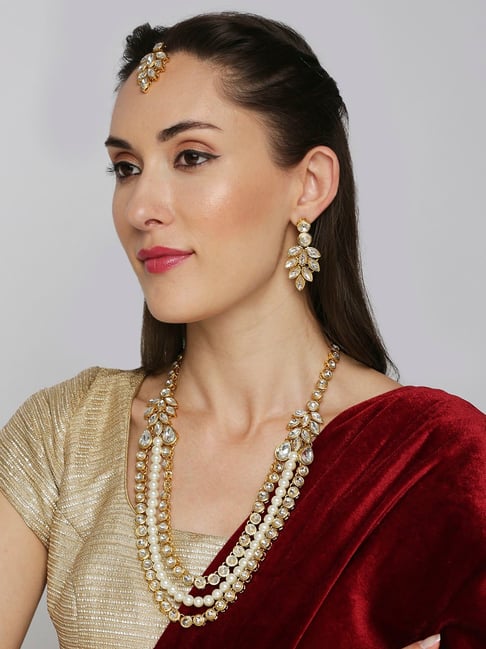 Buy Kundan Pearl Necklace set Online For Weddings – Gehna Shop