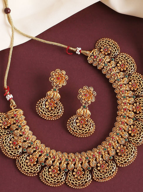 Green Stone Jadau Kundan Gold Necklace at Rs 142000/piece | Kundan Gold Set  in Jaipur | ID: 24762493991