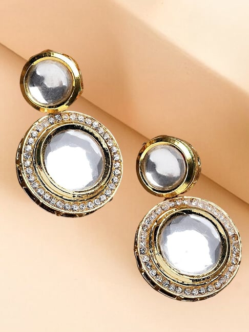 KUNDAN MEENAKARI ROUND SHAPED BIG STUDS – Sanvi Jewels