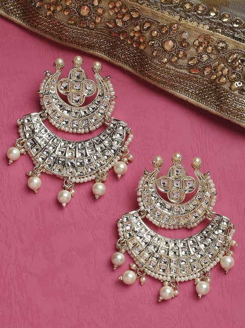 PS Fashion Gold Plated Earrings With Maangtika