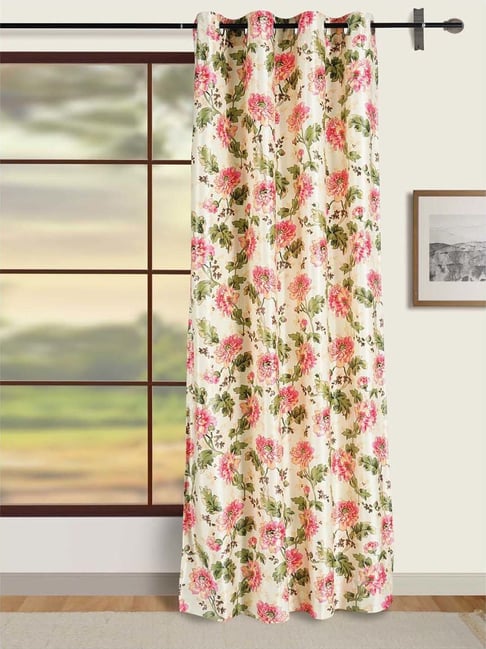 Swayam OMEGA Beige & Green Polyester 180 TC 330 GSM Door Curtain