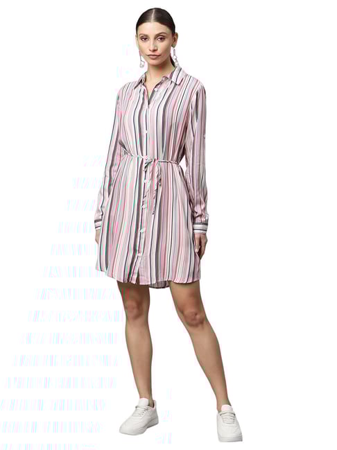 Global Republic Pink Striped Shirt Dress-picture-45