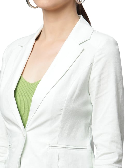 Global Republic Off White Cotton Regular Fit Coat