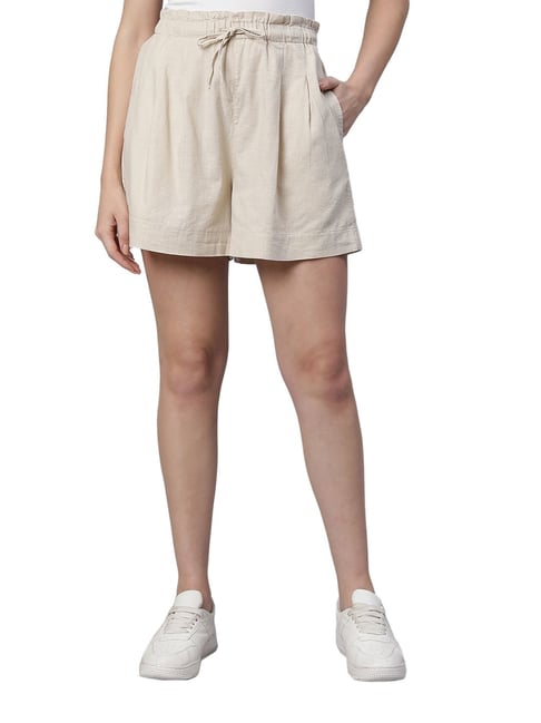 Global Republic Beige Cotton Regular Fit Shorts-picture-19