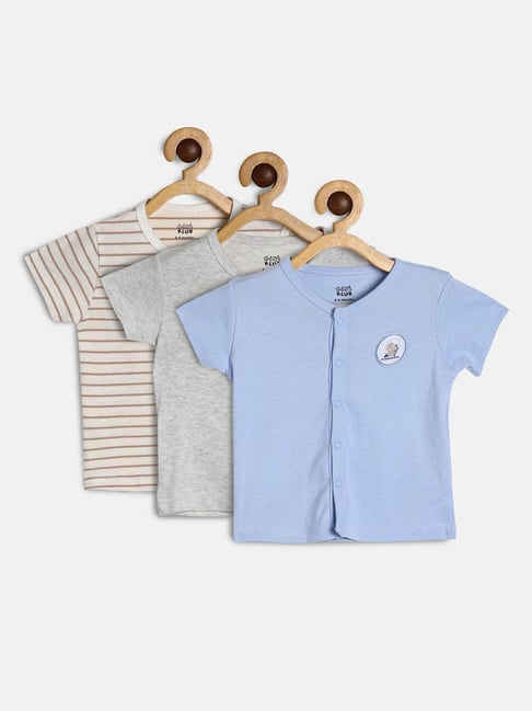 MINIKLUB Kids Multicolor Self Design T-Shirt (Pack Of 3)-picture-32