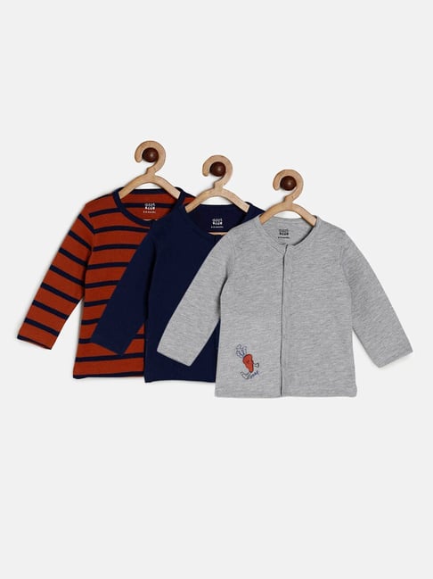 MINIKLUB Kids Multicolor Printed Full Sleeves T-Shirt (Pack Of 3)-picture-19