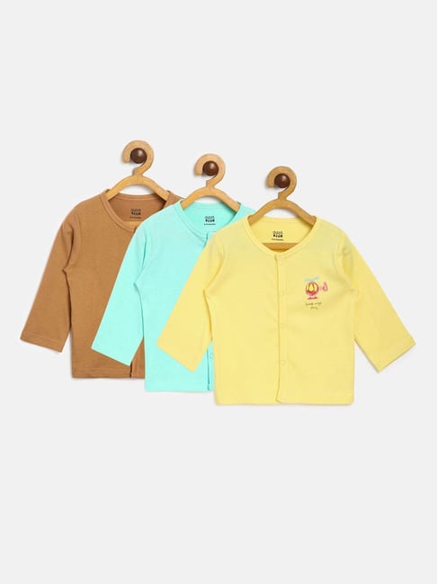 MINIKLUB Kids Multicolor Self Design Full Sleeves T-Shirt (Pack Of 3)-picture-17