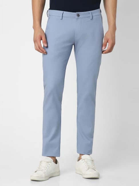 Shop Bruun  Stengade Men Navy Blue Solid Slim Fit Trouser  ICONIC INDIA