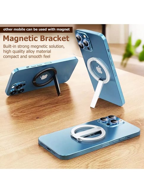 GRIPP MAG Stand Magnetic Metal Phone Kickstand Compatible with iPhone  14/13/12 Series Silver