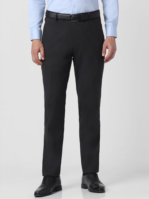 Peter England Black Slim Fit Trousers-picture-14