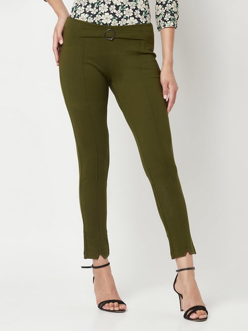 Crimsoune Club Olive Slim Fit Mid Rise Jeggings-picture-15