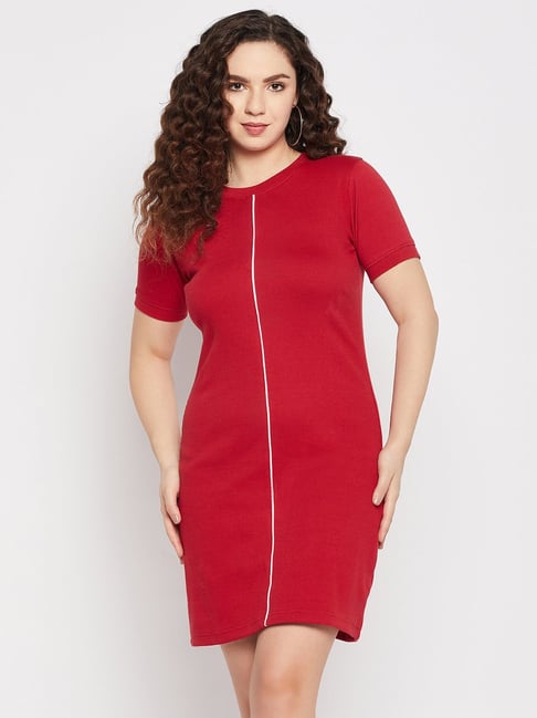 Ladies Dresses Women's Fitted T Shirt Dress Club York Red