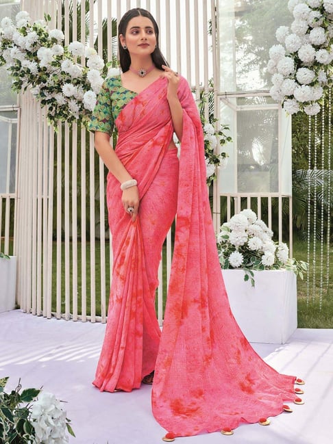 ROSIN - ROSE PINK EMBELLISHED SAREE SET – Studio East6