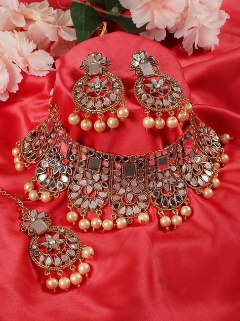Nisha jhumka earrings-Red – Rohika Store