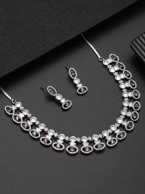 Handmade Silver Purple Amethyst Gemstone Ring Necklace Earrings Set at Rs  18000/set in Udaipur