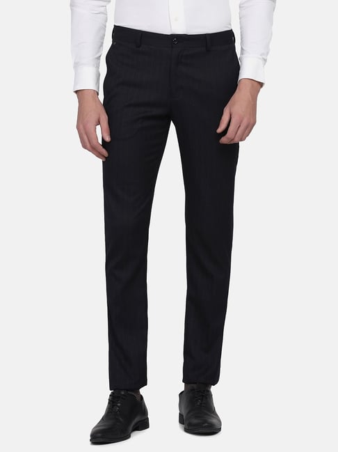 Buy Men Blue Solid Low Skinny Fit Casual Trousers Online - 709760 | Peter  England