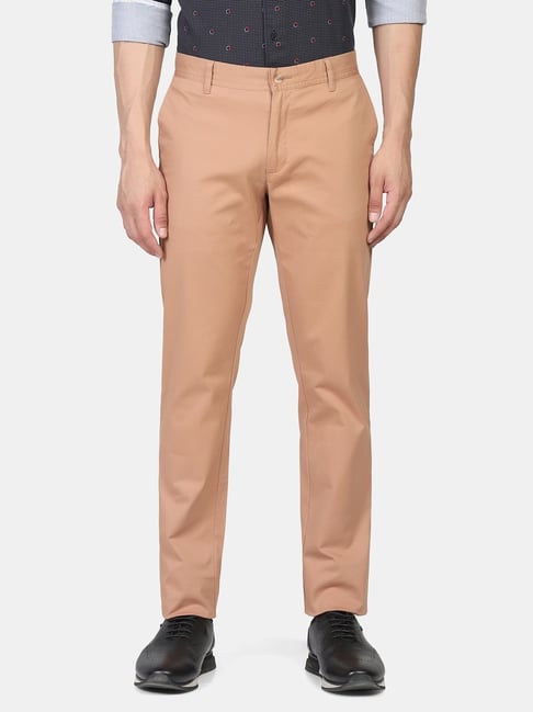 Beige Mid Rise Skinny Fit Trousers