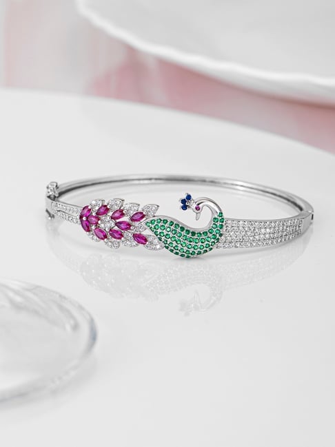 Sparkling Elegance Peacock designed traditional bracelet – VOYLLA