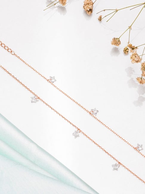 Zavya Star Rose Gold-Plated 92.5 Sterling Silver Anklet - Set of 2-picture-20
