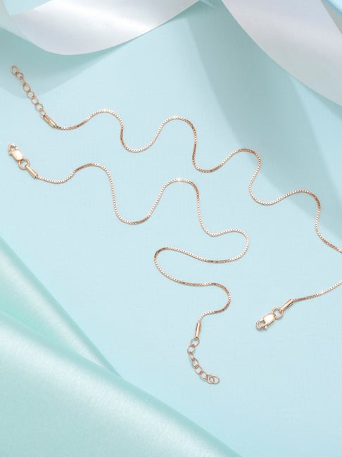 Zavya Enchanting Rose Gold-Plated 92.5 Sterling Silver Box Chain Anklet - Set of 2-picture-27