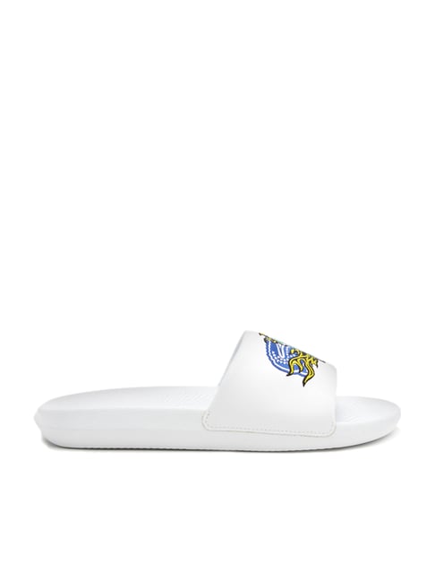 Lacoste Men's Croco White Slides